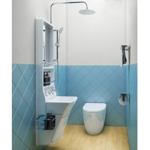 [미니멀티 세면대 샤워]국산 /원룸,소형 욕실용/작은욕실용/공간활용 화장실용 inimulti 세면기 해바라기샤워기/샤워일체형 세면대