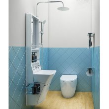 [미니멀티 세면대 샤워]국산 /원룸,소형 욕실용/작은욕실용/공간활용 화장실용 inimulti 세면기 해바라기샤워기/샤워일체형 세면대
